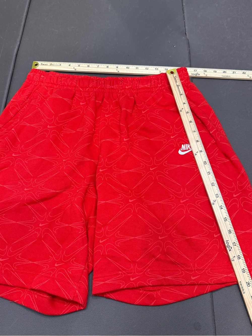 Nike Men's Sportswear Club Fleece BB AOP Sweat Shorts Red Gym Athleisure XL - Picture 6 of 10